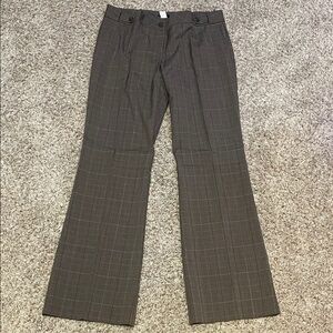 TALL Chic Brownish Grey Plaid Women's Trousers - 37” inseam
